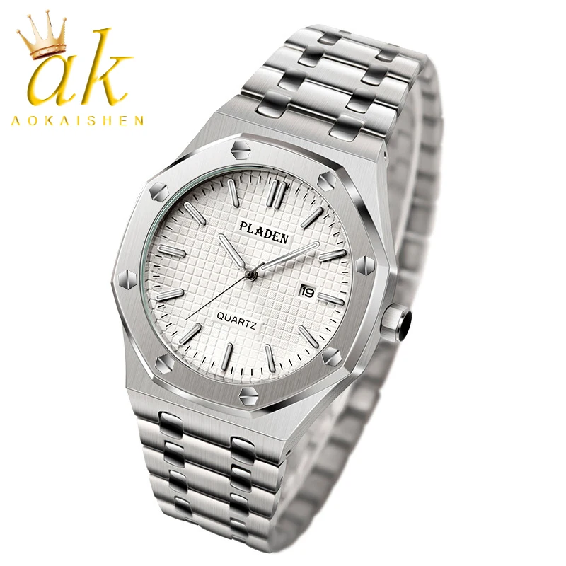 

Aokaishen Men Watch Ice Quartz Day Date Hip Hop Jewelry Regolio Masculio Free Shipping Items