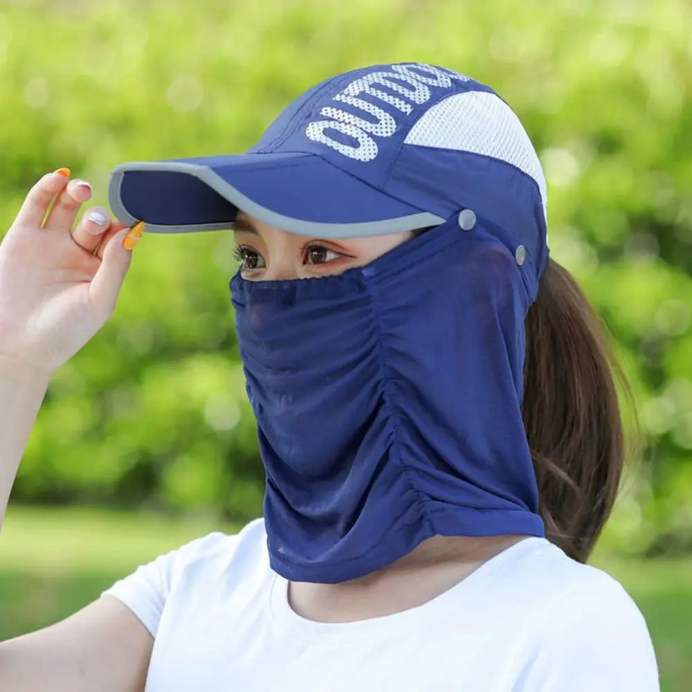 

Quick-dry Hat Sun Protection Hat Sun Hat Ice Silk Wide Brim Baseball Cap Neck Cover With Neck Flap Face Cover Cap Outdoor