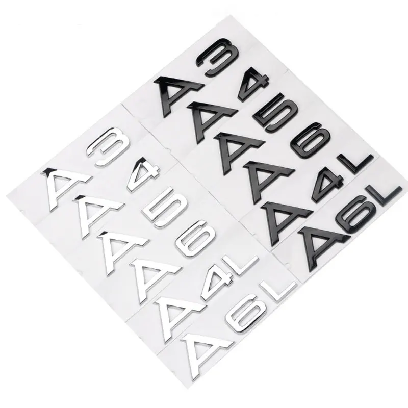 

A3 A4L A5 A6L A8L number letter badge car stickers for Audi series modified accessories rear trunk label decoration logo decals