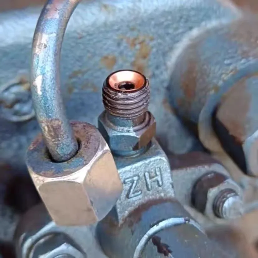 50 peças de alta pressão tubo de combustível ninho almofada de cobre junta cônica para tubo de óleo anti vazamento