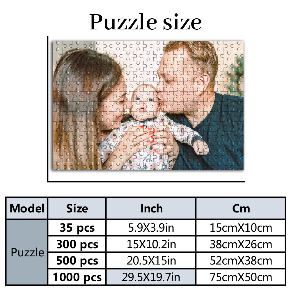 35/300/500pcs  FAMILY Customized Poster Custom Puzzles in Photos Personalized Poster For Kids Toy Family Gift
