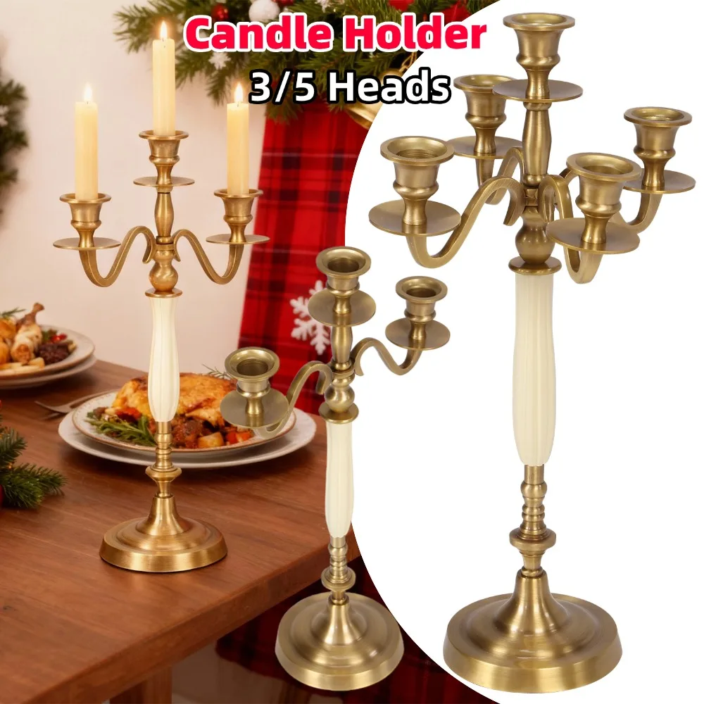 

Metal Candle Holder 3/5 Heads Nordic Candlestick Centerpiece for Wedding Dining Party Table Decoration Candle Holder Stand