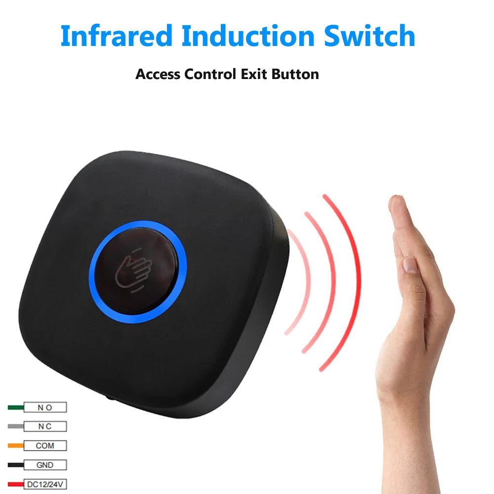 12V 5-15cm Distance No Touch Exit Button Door Release Switch Infrared Sensor Touchless Button NO NC COM