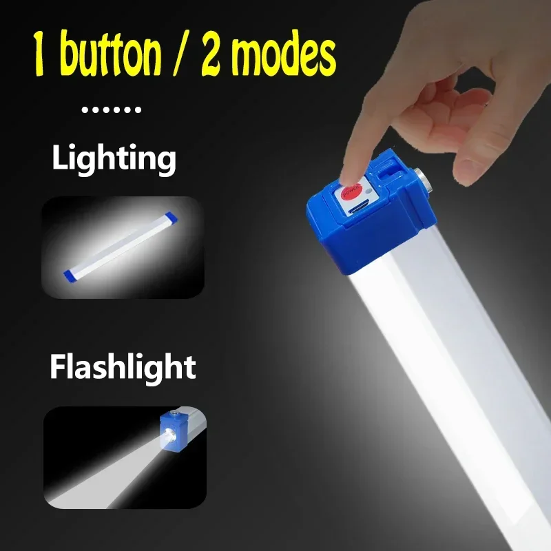 32CM LED Rechargeable Tube Camping Light Magnetic Suspension Portable Solar Light Bulb for Emergency,Night Market,Outdoor Lamps