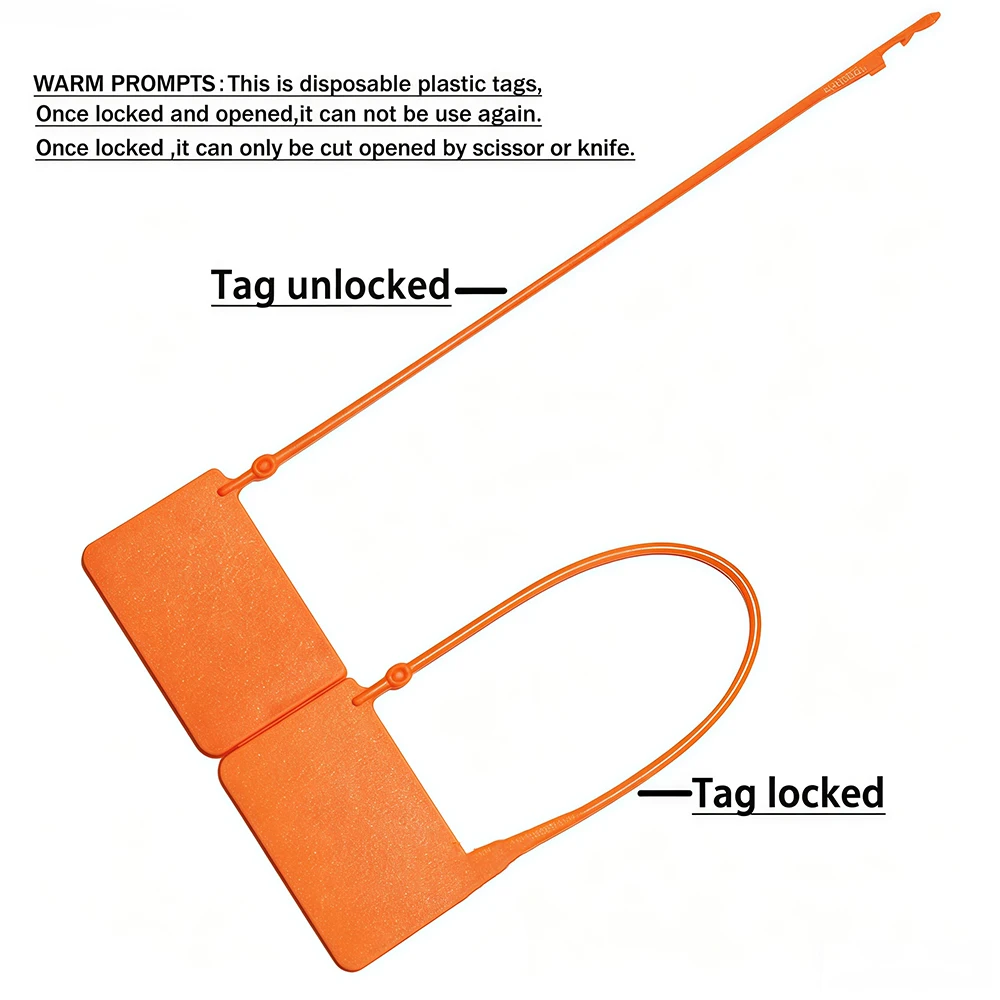 100 Stück Individuelle Kunststoff-Hängeetiketten für Kleidung, Taschen, Weiß, mit Sicherheitsschloss, Logo, Geschenk- und Reiseetiketten, 165 mm/6,5 Zoll – Detail 2