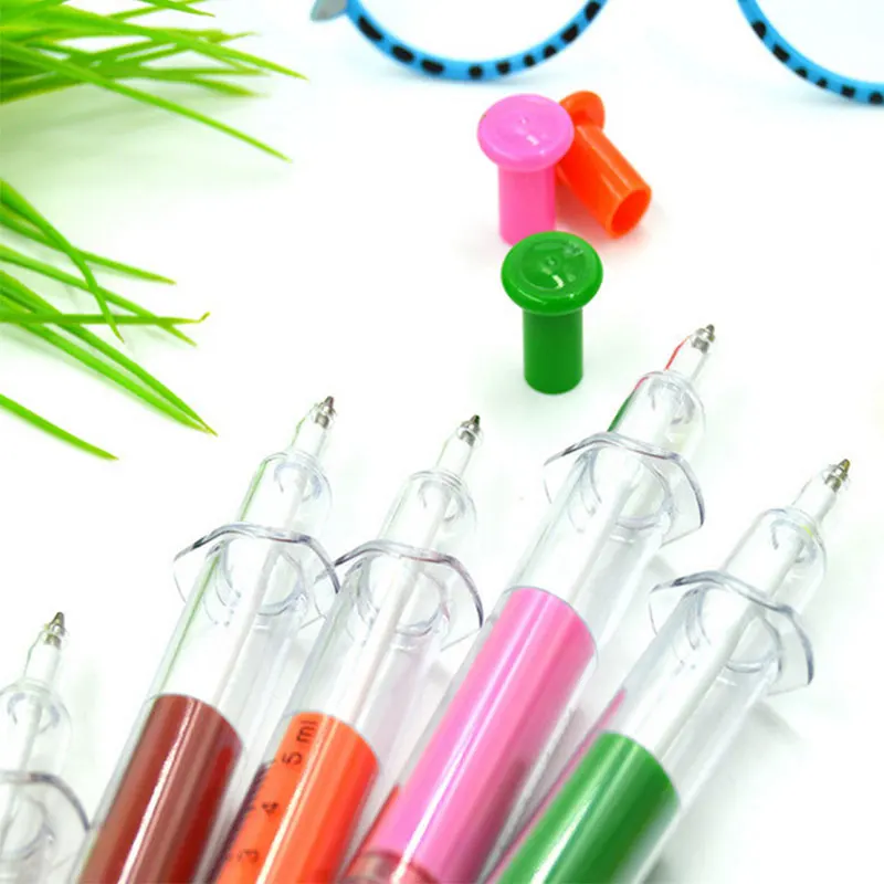 60 Pcs 2 in 1 Syringe Highlighter Marker Gel Pens Needle Pens Novelty Nurse Needle Shaped Marker Pens Stationery