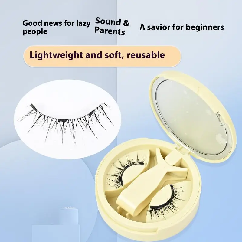 Ciglia magnetiche riutilizzabili Set 1 paio Nessuna colla necessaria Ciglia finte con pinzette magnetiche Strumento per trucco ciglia finte ricci