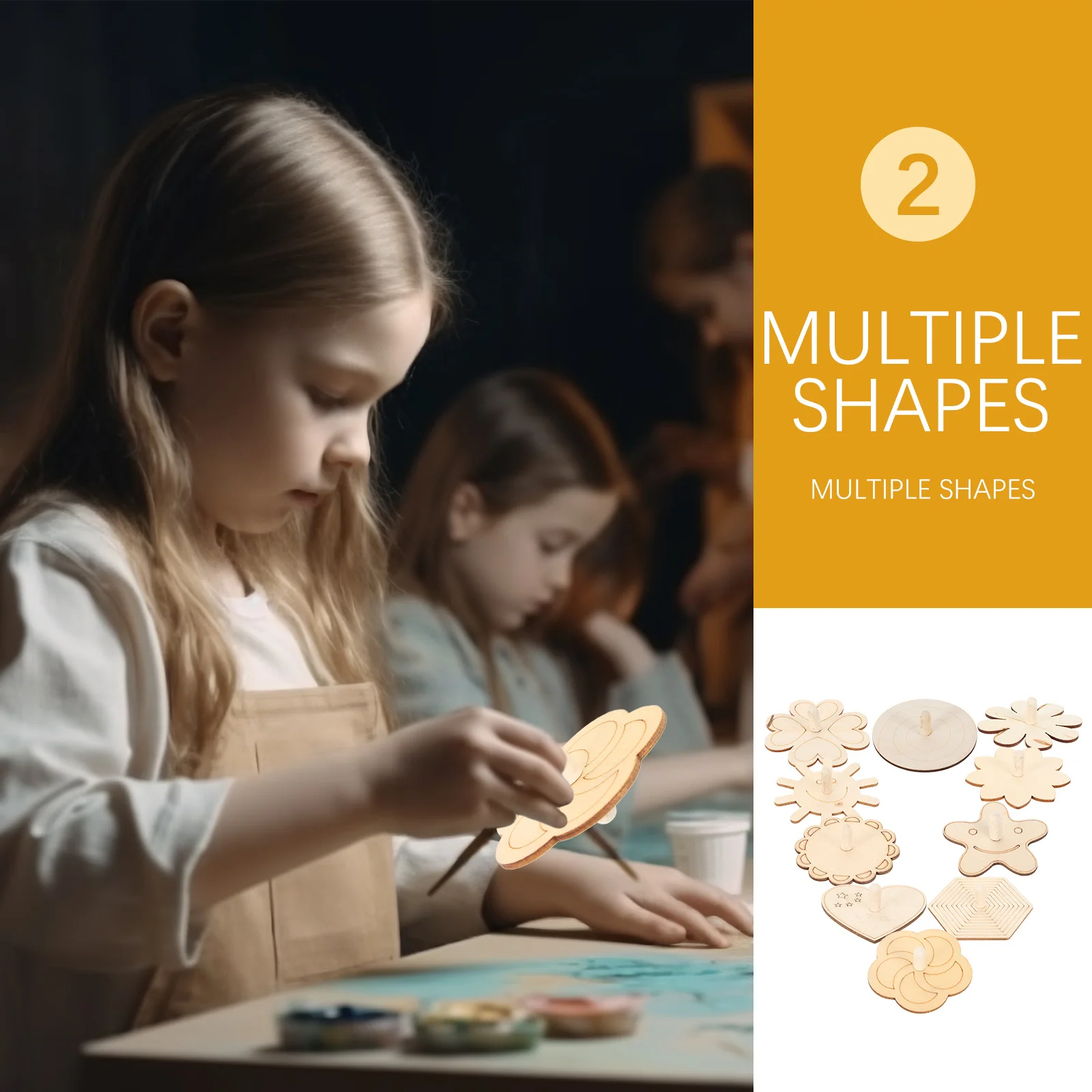 10 Stücke DIY Unvollendete Holz Gyro Set Blank Malerei Holz Tops für Kinder Kindergarten Hand Auge Training Holz Gyro