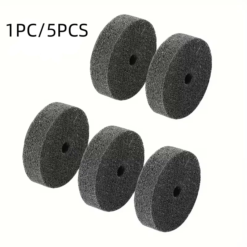 عجلة تلميع ألياف 3 بوصة 1/5 قطعة - عجلة طحن بديلة مقاس 3/8 بوصة، مناسبة لآلات تلميع الطاولة ومطاحن الزوايا