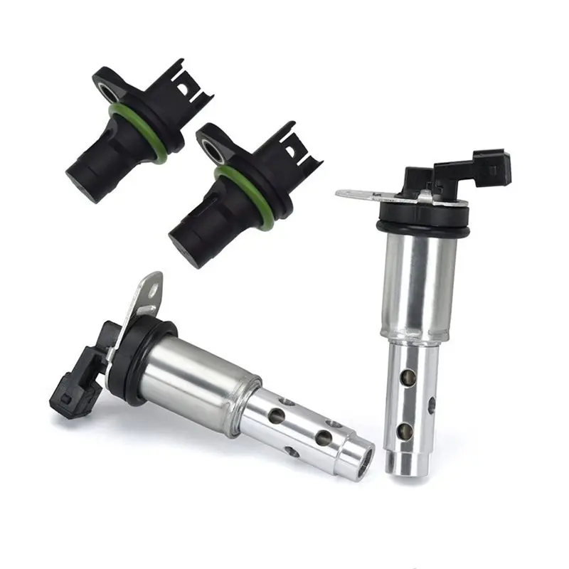 Camshaft Position Sensor& Timing Solenoid(4Pcs)- 11367516293 13627525014 11367585425 13627558518 For BMW N51 N52 N53 N54