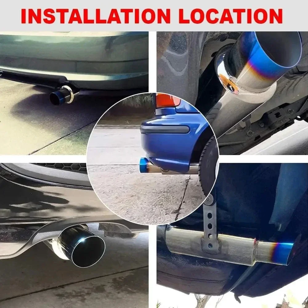 New Tail Pipe Auto Exhaust Systems Stainless Steel Muffler Tip TailPipe Universal Inlet 2.5Inch Outlet 4Inch Motorcycle Silencer