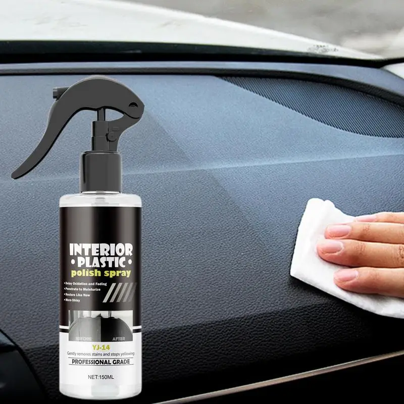 Agente de renovação de carro 150ml spray de manutenção interior seguro eficaz revestimento renovado agente de recauchutagem com esponja