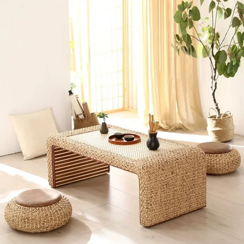 

Japanese Style Woven Rattan Tea Table Tatami Table Balcony Tables Tea Tables Bay Window Low Table Platform Combination Version