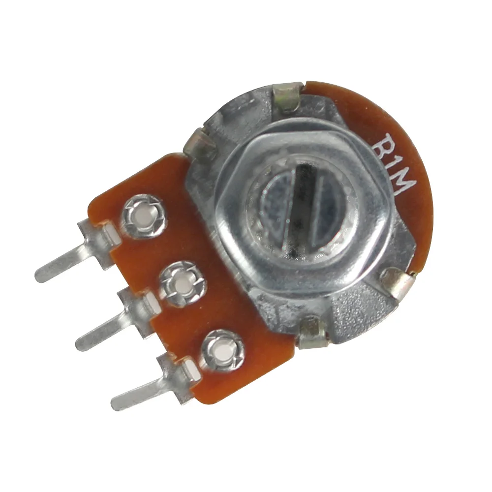 Линейный потенциометр WH148, 1K, 2K, 5K, 10K, 20K, 50K, 100K, 250K, 1 м, 15 мм, 3 контакта с синей крышкой с ручкой 24x15 мм, 5 комплектов