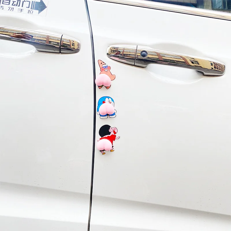 2PCS Cute Soft Butt Squeeze Stress Relief Toy Car Body Bumper Silicone Phone Stickers Protection Funny Ass Gift for Kids Adults