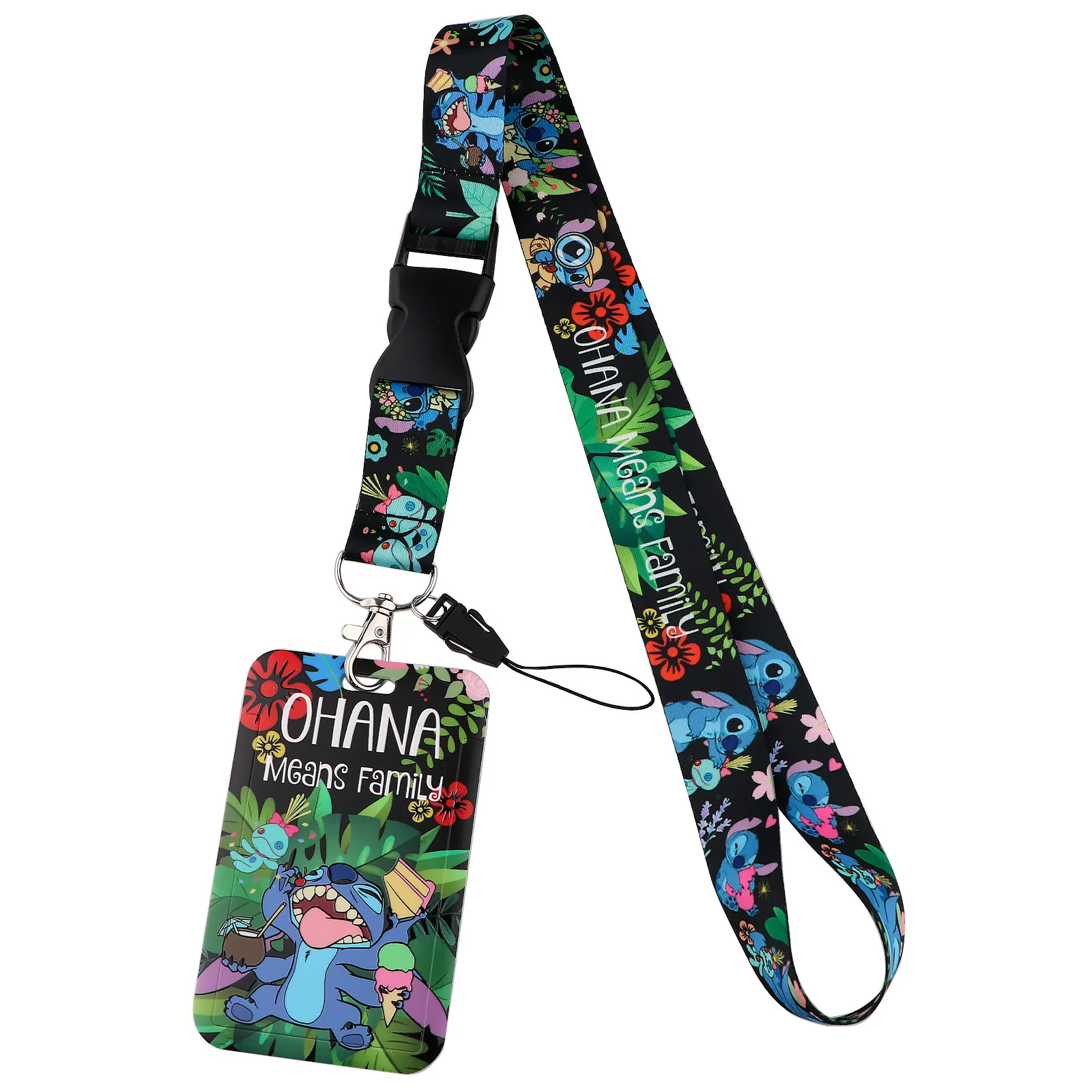 New star baby animation lanyard card holder webbing lanyard cartoon insert buckle combination work card cell phone rope