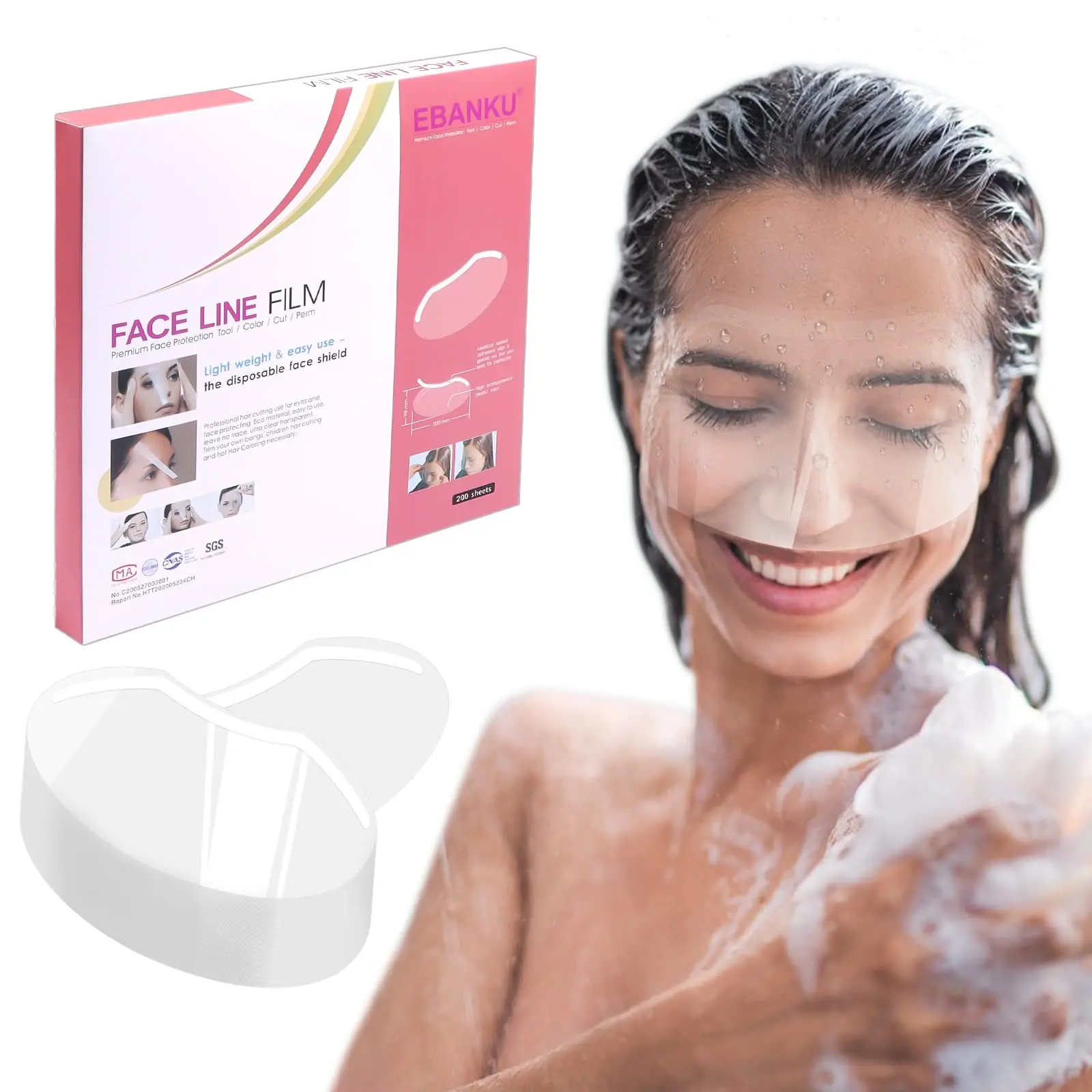 Barbershop 100 Stück Make-up-Dusche-Gesichtsschutz, Visiere, Einwegmasken für Haarspray, Salonbedarf, Friseurwerkzeuge – Detail 1