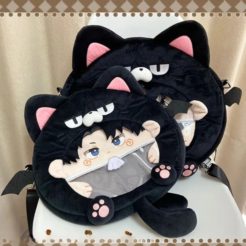35cm Anime Role Rivaille Ackerman Kawaii Cosplay Plushies Backpack Itabag Lolita Girl Plush Stuffed Transparent Bags Fans Gifts