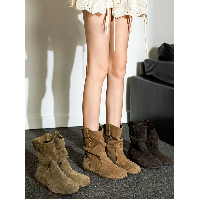 

Короткие ботинки Boken, осень/зима 2021, женские ботинки из натуральной кожи в стиле ретро, новые стильные ботинки Майяра, ботинки в стиле вестерн