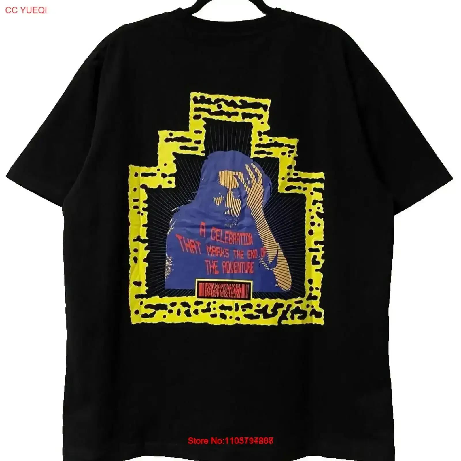 C E CAV EMPT رجل تي شيرت قصير الأكمام التصميم الجرافيكي القطن الأسود اليابان حجم XL خمر غسلها الشارع الشهير خمر قليلا #1