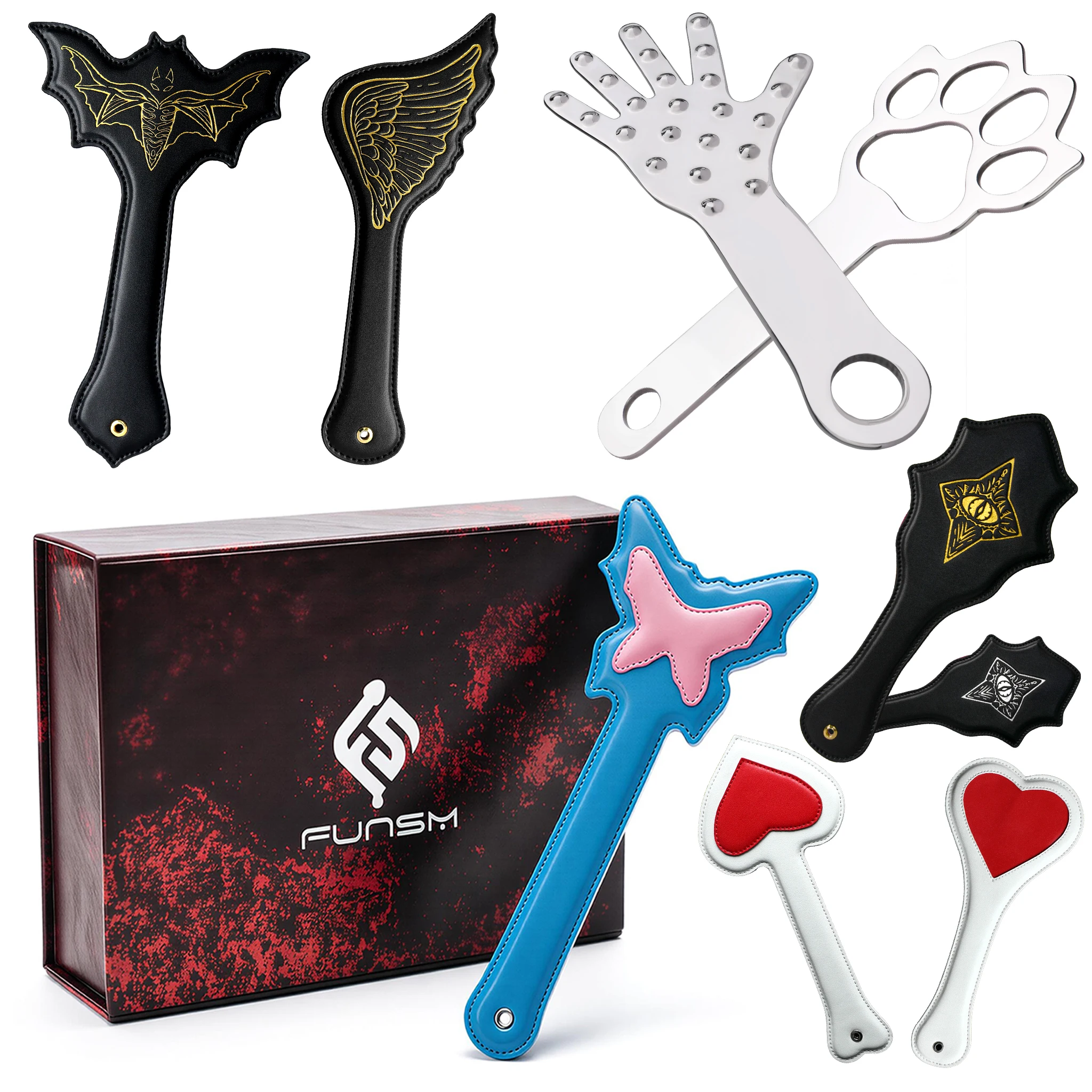 SHAZ SP Hand Clap Leather/Stainless Steel Cat Paw Spanking Adult Couple Play Bdsm Toys Punishment Training Whip Spank Beat Toys