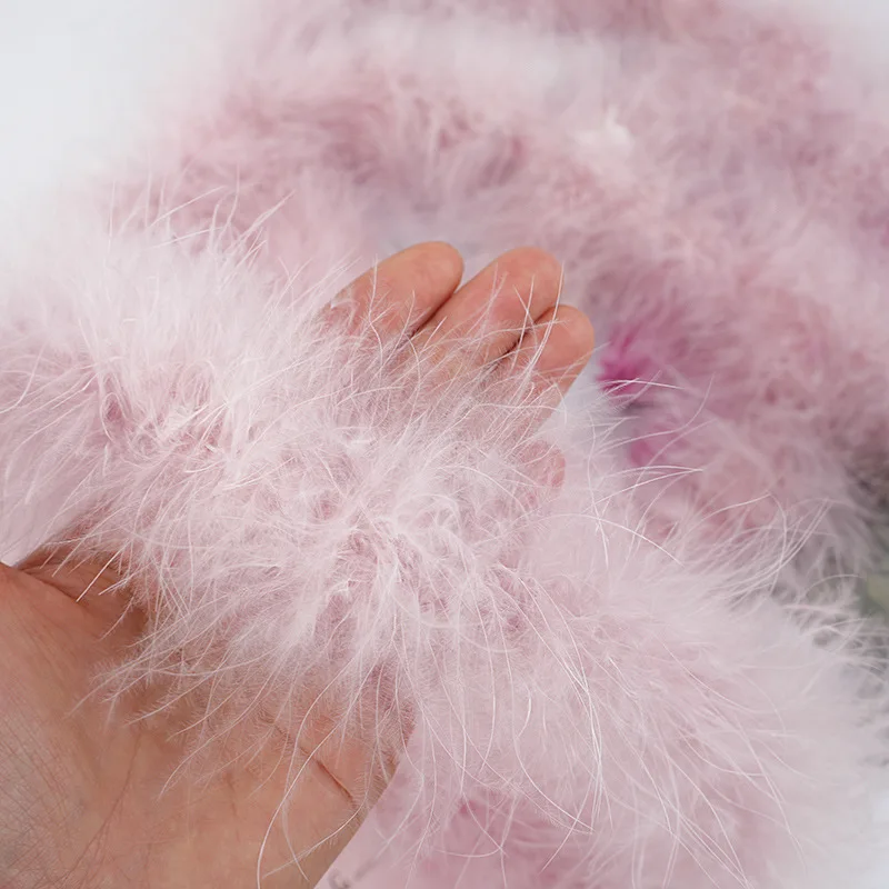 22g Turkey Marabou Feather Boa 2m Leather Pink Soft Feather Trim Strip for DIY Crafts Costume Stage Performance Decoration
