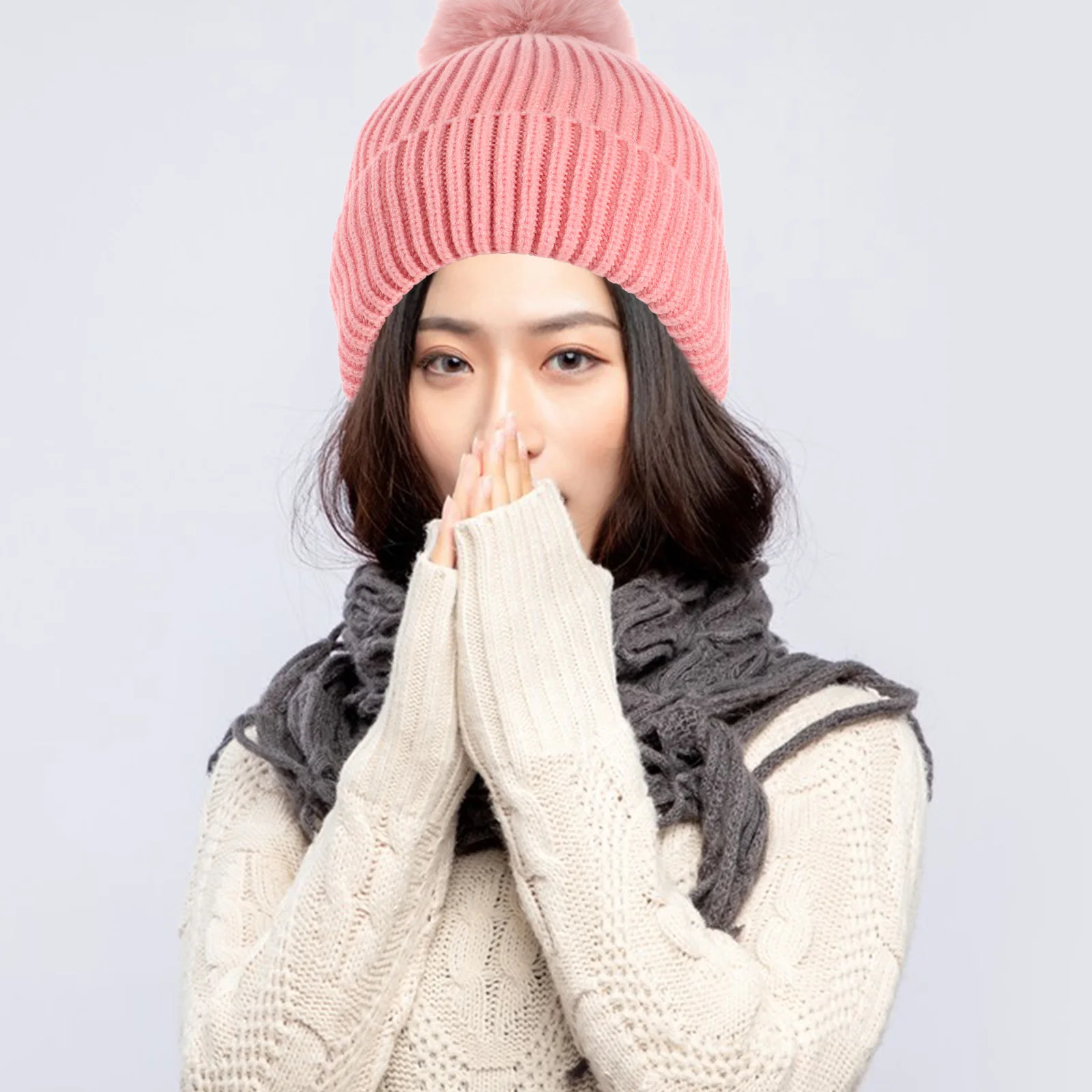 

1 set 1 Set Touchscreen Gloves Winter Warm Costume Set Women Hat Scarf Mittens For Outdoor Riding Winter Gloves For Women