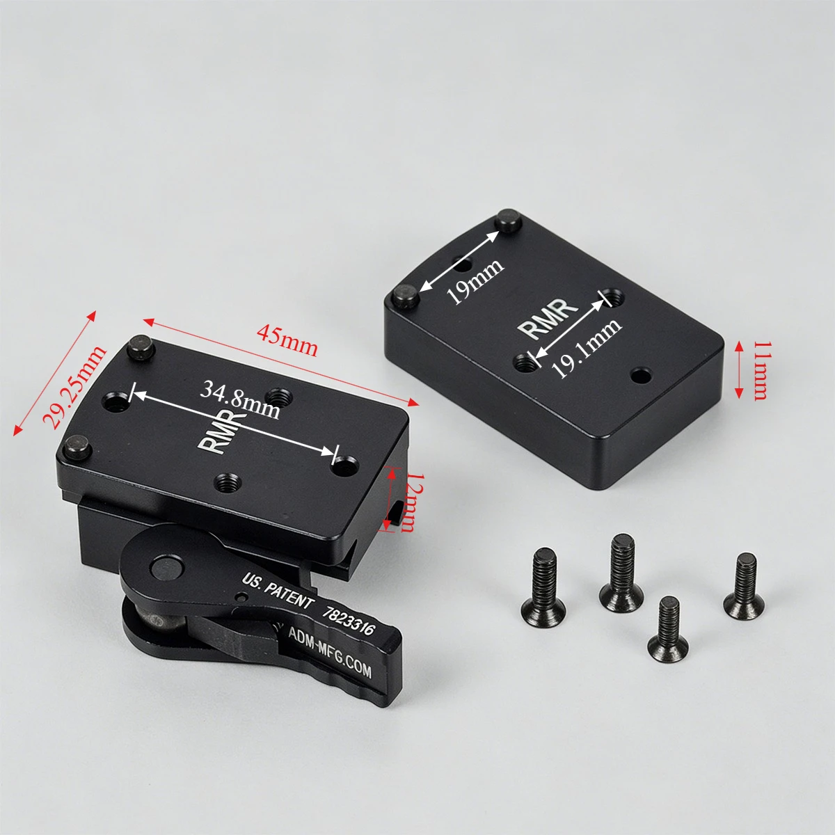 Tactical RM Mini Red Dot Sight Scope Mount With QD Auto Lock Riser Plate Fit 20mm Weaver Picatinny Rail Rifle For Hunting view 2