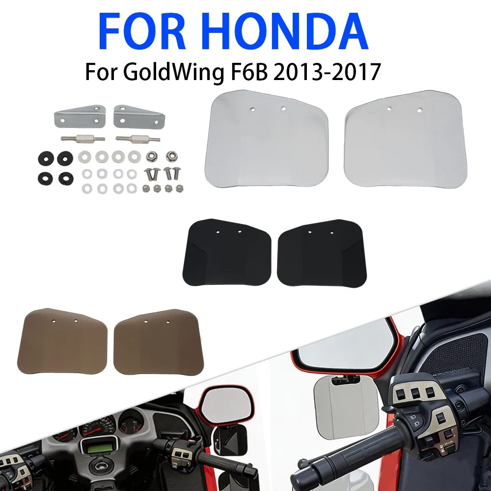 

New Motorcycles Adjustable Smoke Wind Deflectors Rear View Lens Windshield Fit For Honda Goldwing GL1800 F6B 2001 - 2017