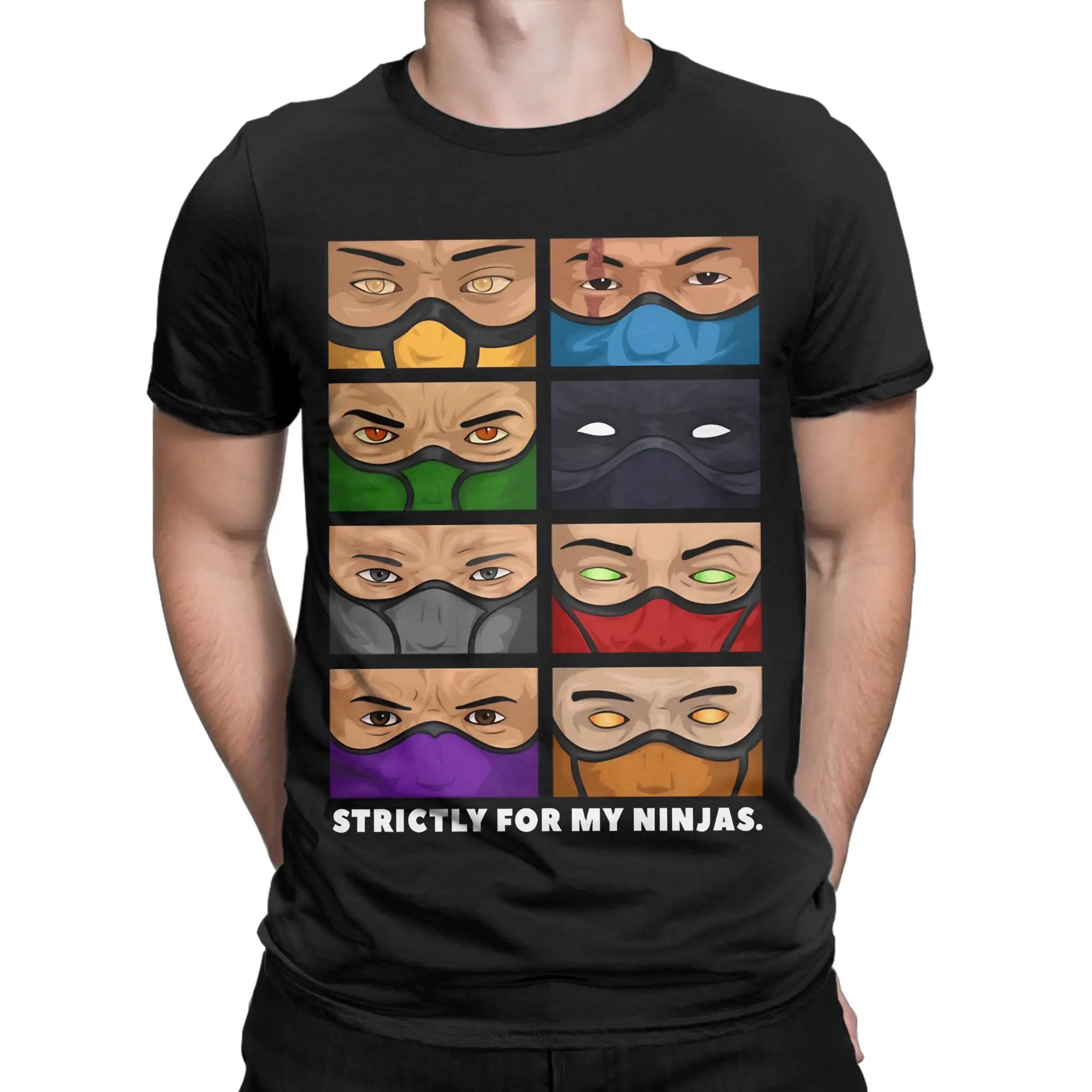 Strictly For My Ninjas Graphic 100% Cotton T-Shirt Mortal Kombat Mk Games Tees Tops For Men