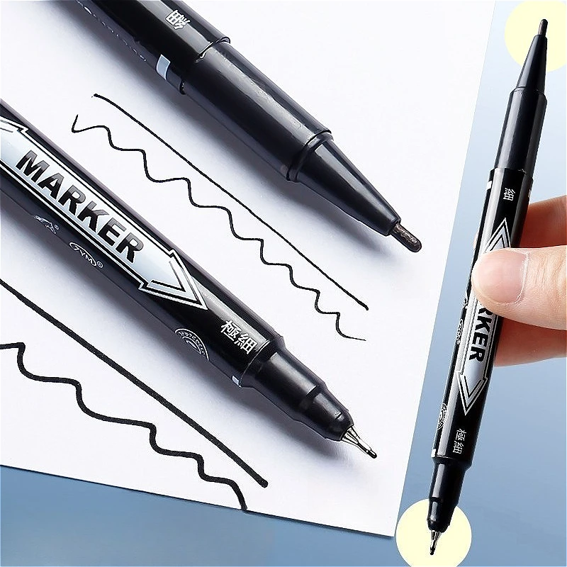 

5pcs Art Markers Black/Blue/Red Marker Pens Oil Marker Pens Double Headed Oily Marker Pens Stationery Office and School Supplies