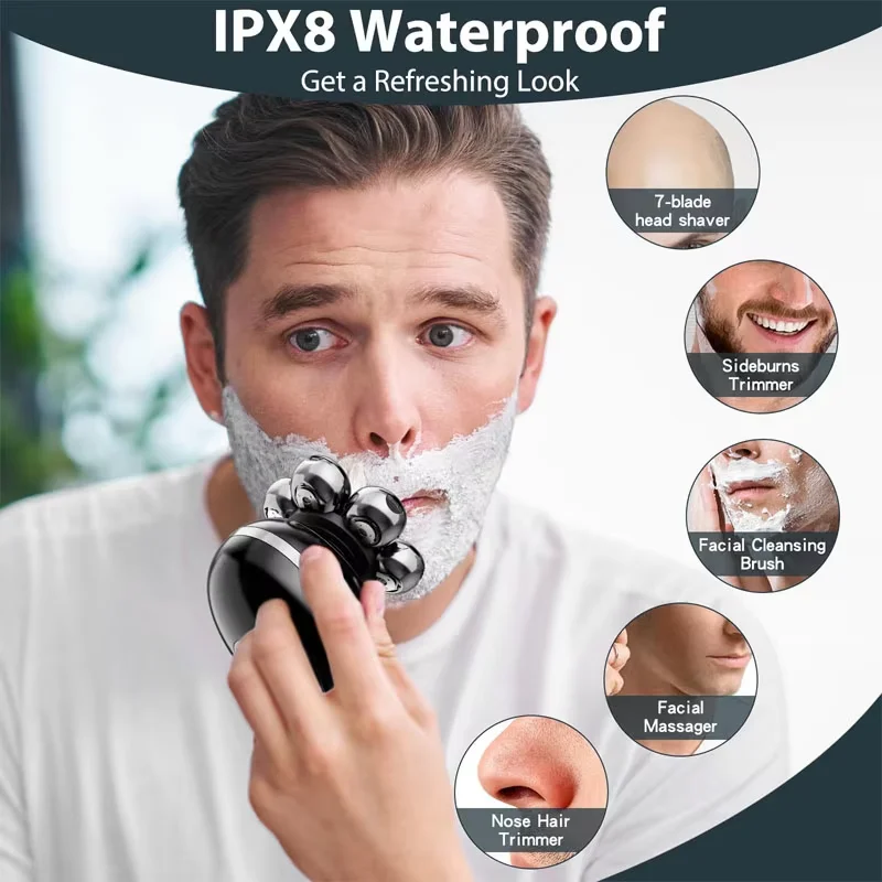 

Новая электрическая машинка для стрижки волос, бытовая машинка для стрижки, подарок на праздник для мужчин, 7 ножевых головок, перезаряжаемая машинка для стрижки волос