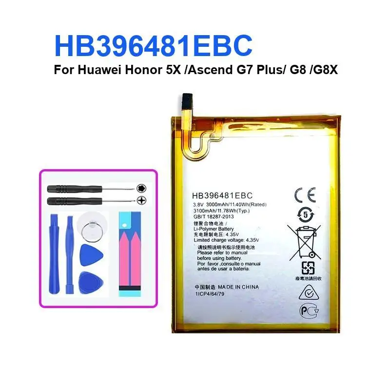 Phone Battery For Huawei Honor 2 3 3C 4X 5X 6X 6 9A 8 60 PRO 50SE 7 50 9X 20 Lite Note Note8 Ascend G7 Plus/G8 + NO