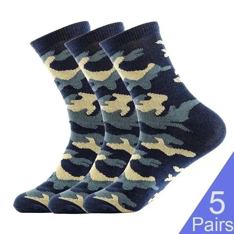 Army Green Mid Tube Socks Autumn Winter Men Comfortable Warm Thickened Socks Soft Large Size Breathable Socks Fashion Accessory