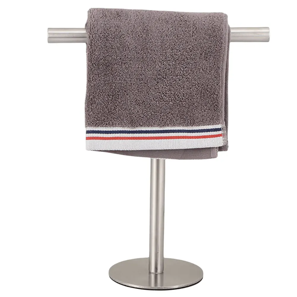 

Stainless Steel Hand Towel Holder Free Standing Towel Rack with Heavy Base T-Shape Towel Bar Rack for Bathroom Vanity Countertop