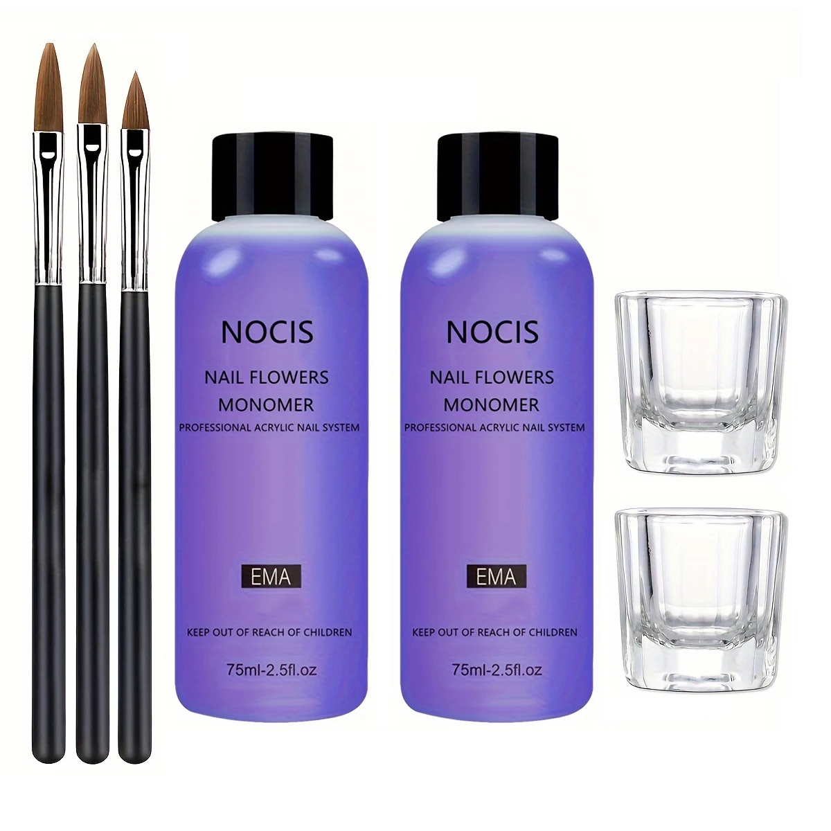 

Набор NOCIS Crystal Liquid, 7 шт., состоящий из двух бутылок хрустальной жидкости, кисти и хрустальной чашки, специально разработанный для акрила