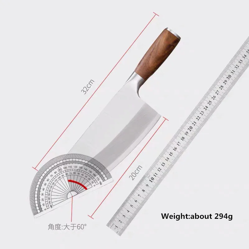 4Cr13 Chef Knife 7 inch Chinese Kitchen Knives Meat Fish Vege Slicer Knife Super Sharp Rosewood Cleaver With knife Sharpener