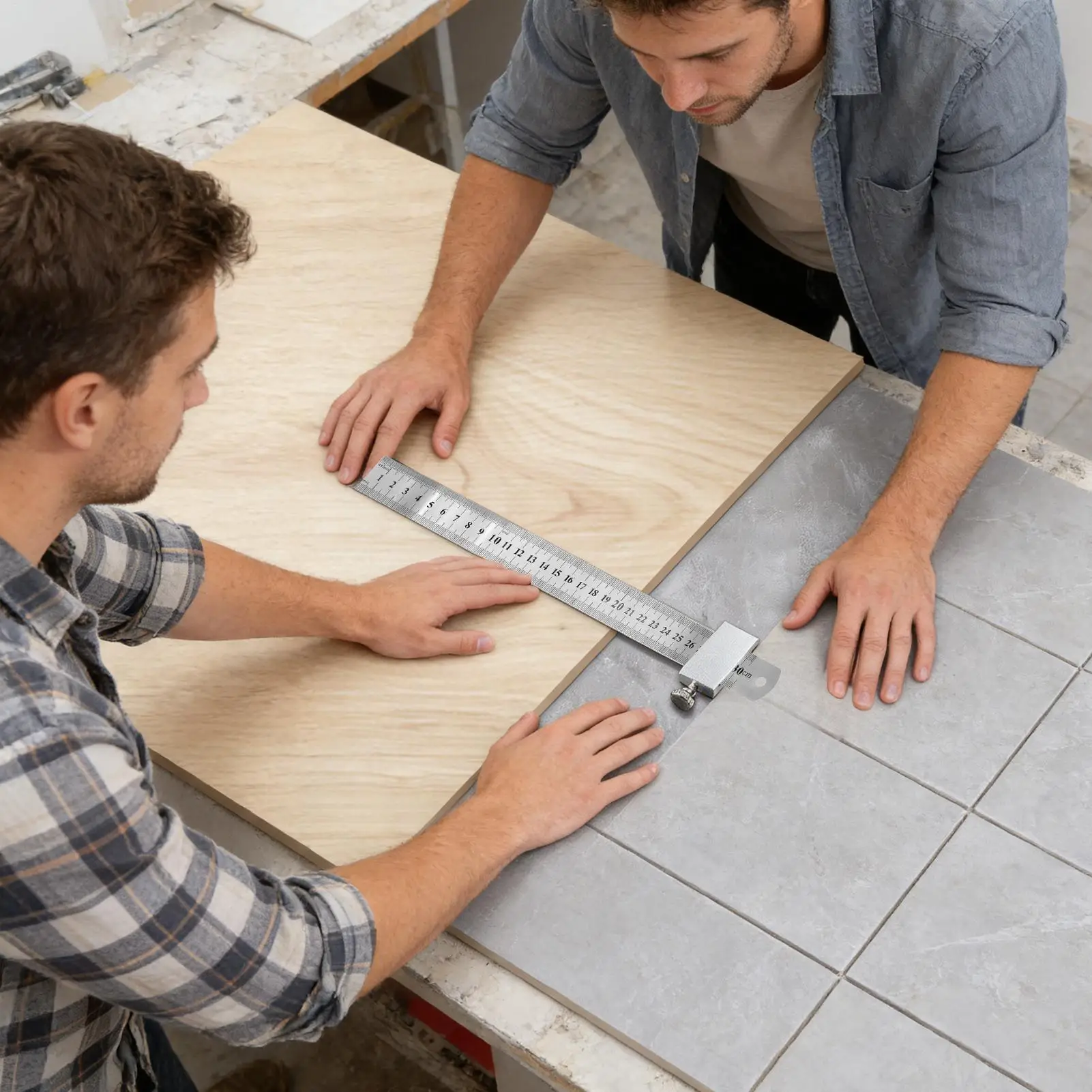 

Стальная линейка-разметочная линейка для тяжелых условий эксплуатации, высокоточный разметочный инструмент для DIY, деревообработки, измерения и разметки ограждений
