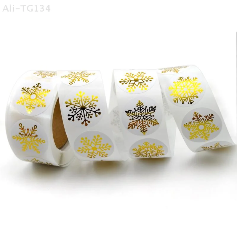 500 Buah/Set Stiker Selamat Natal Transparan Bulat 1 Inci Stiker Liburan Dekorasi Natal Kartu Pesta Pernikahan SHIDWJ