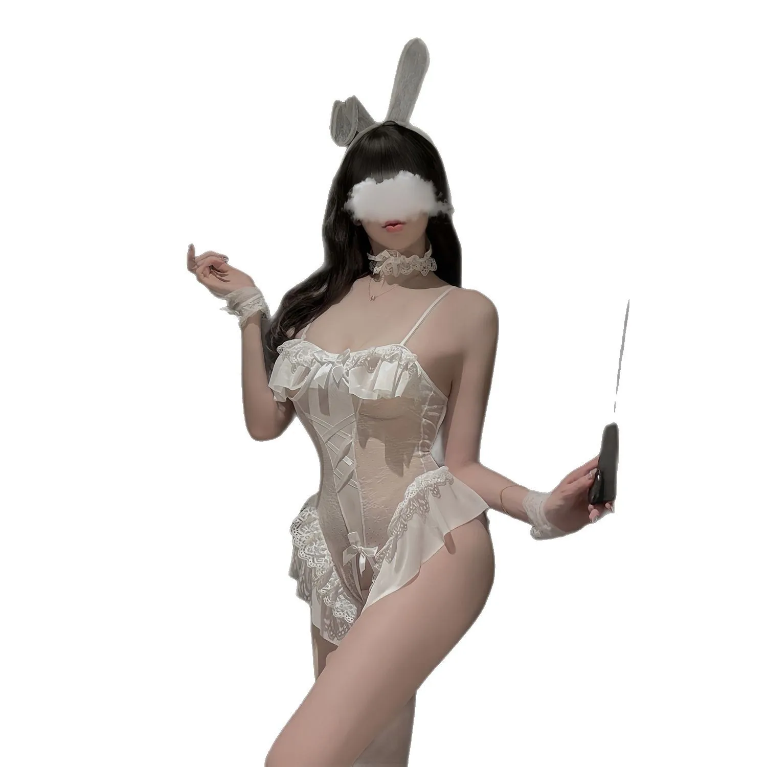 

Сексуальное женское белье Kawaii, аниме, костюм кролика для девочек, костюм для косплея, глубокий V-образный вырез на груди, боди с открытой спиной, страсть, сексуальная цельная форма кролика