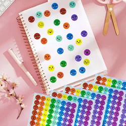 960 pcs Happy Face Stickers - Self-Adhesive Smile Reward Seals, Colorful Round Glitter Foil Small Stickers