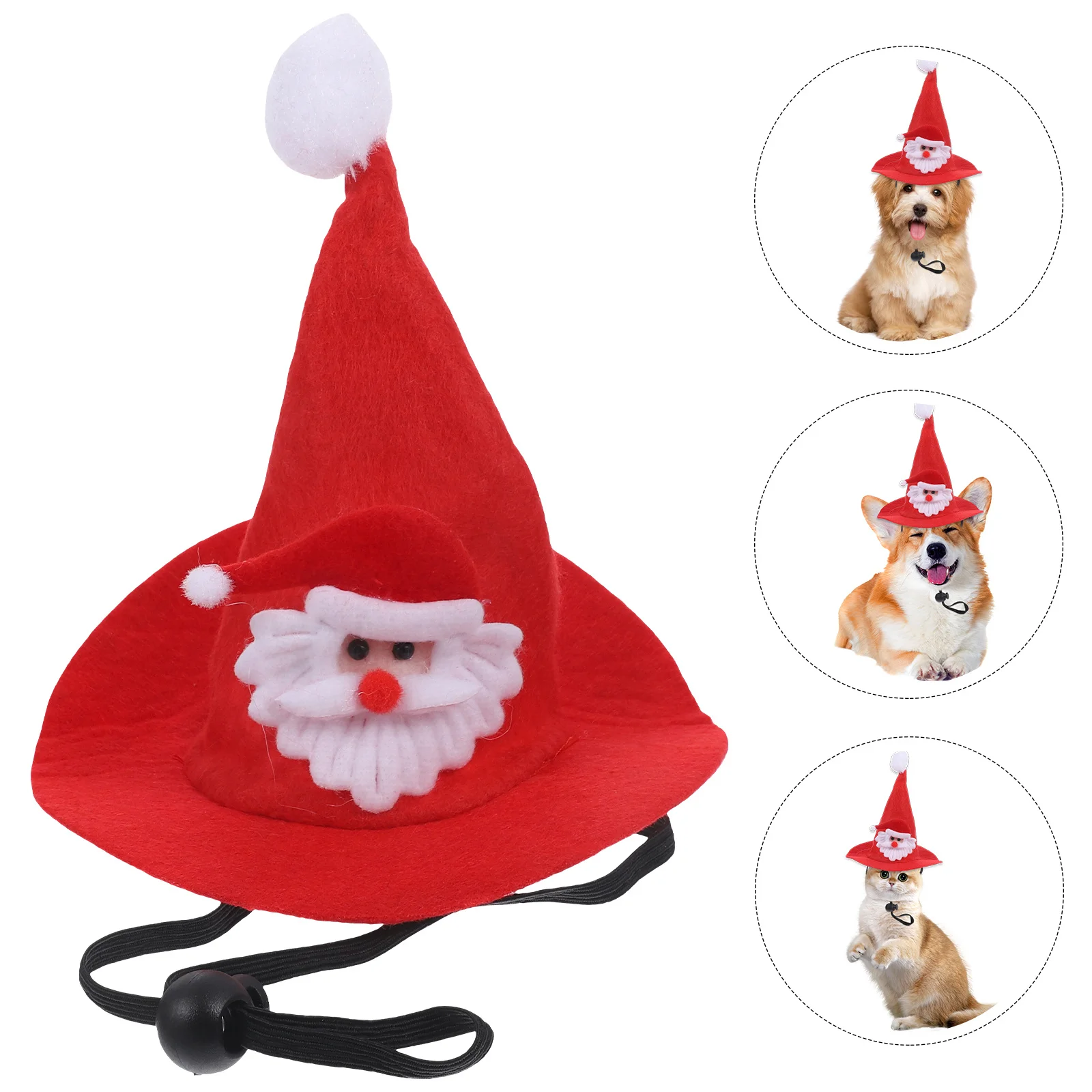 

Lovely Christmas Pet Hat Comfortable Fade-Resistant Dog Cat Cosplay Cap Cute Party Headgear for Small Animals Festive Wear