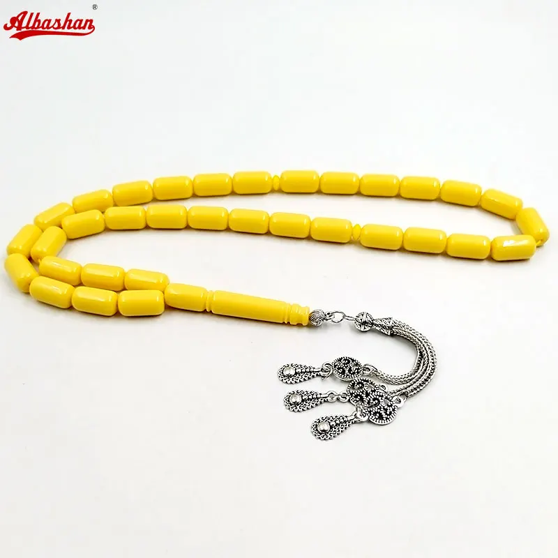 Tasbih yellow Resin muslim 33 prayer beads accessoris misbaha islamic rosary bracelet turkish arabic eid gift Ramadan