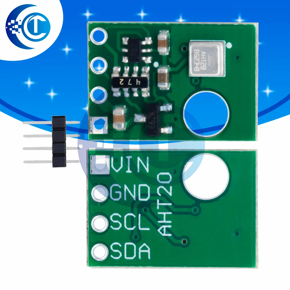 AHT20 Digital Temperature Humidity Sensor Module, High Precision I2C Interface DFN6 Package