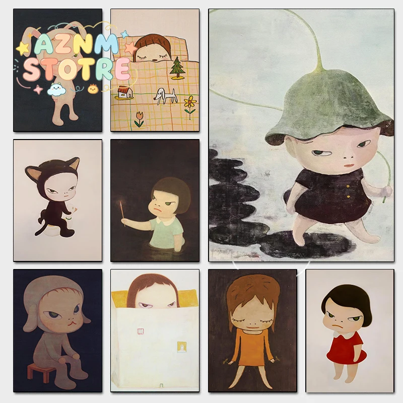 Famous Japanese Yoshitomo Nara Art Series Posters Vintage Dream Doll Prints Canvas Painting Wall Pictures Home Living Room De