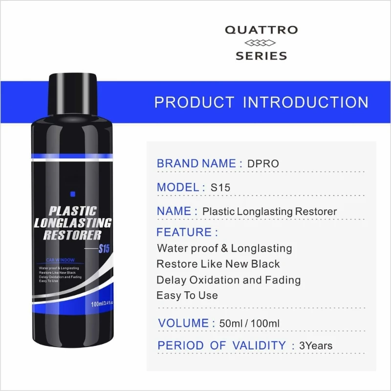 

Plastic Coating Vehicle Cleaner Back To-Black for Car Truck SUV