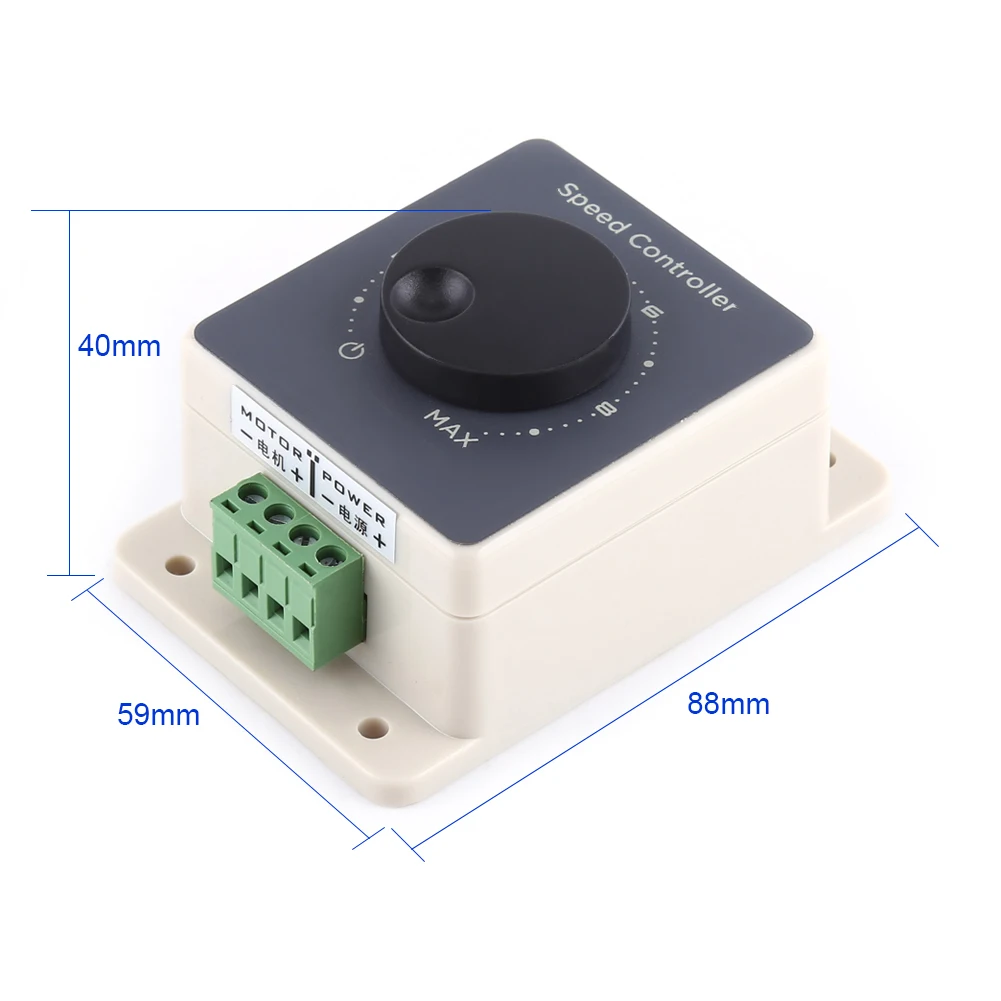 DC10-60V 20A Pulse Width Modulator PWM Motor Speed Controller Waterproof Shell Motor Governor Speed Controller Speed Regulator