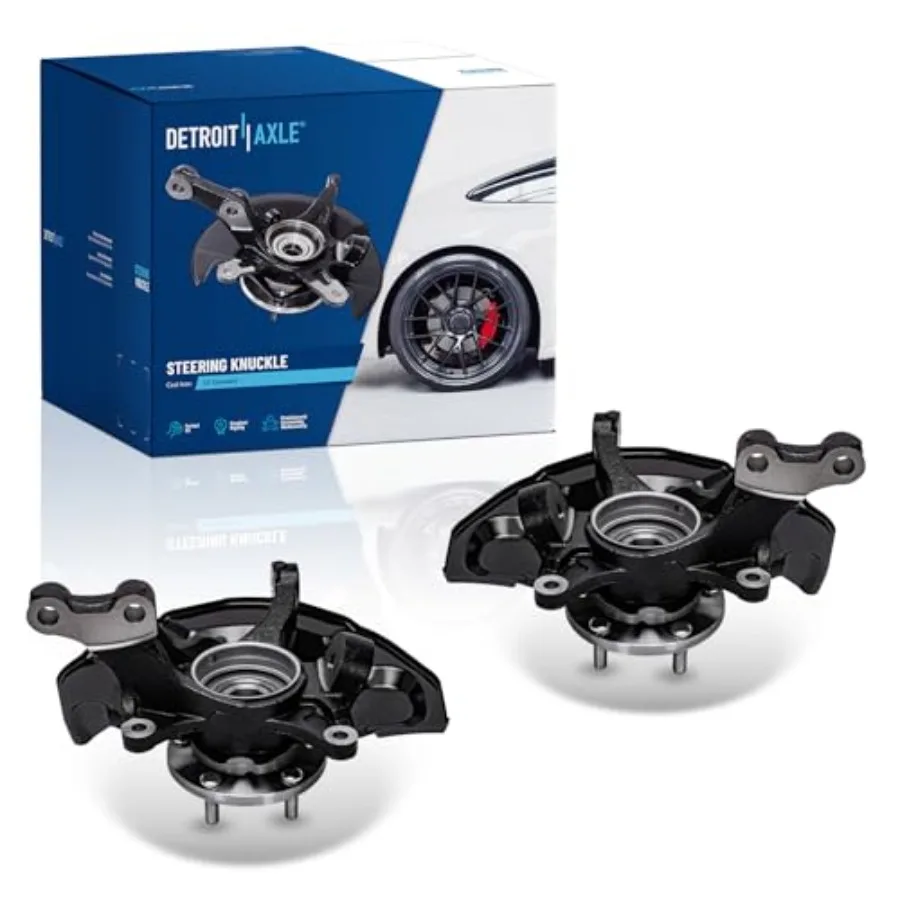 

Передние рулевые кулаки Detroit Axle 2,4 л, 2 шт., для Toyota Camry 2007-2009 годов, стальная черная замена со ступицами подшипника колеса в сборе