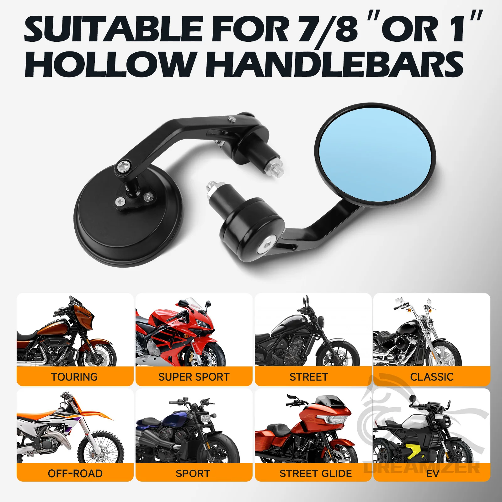 Black Shake-proof Off-Road Teardrop Adventure Mirrors Door Hinge Mirror For Wrangler JK CJ YJ TJ