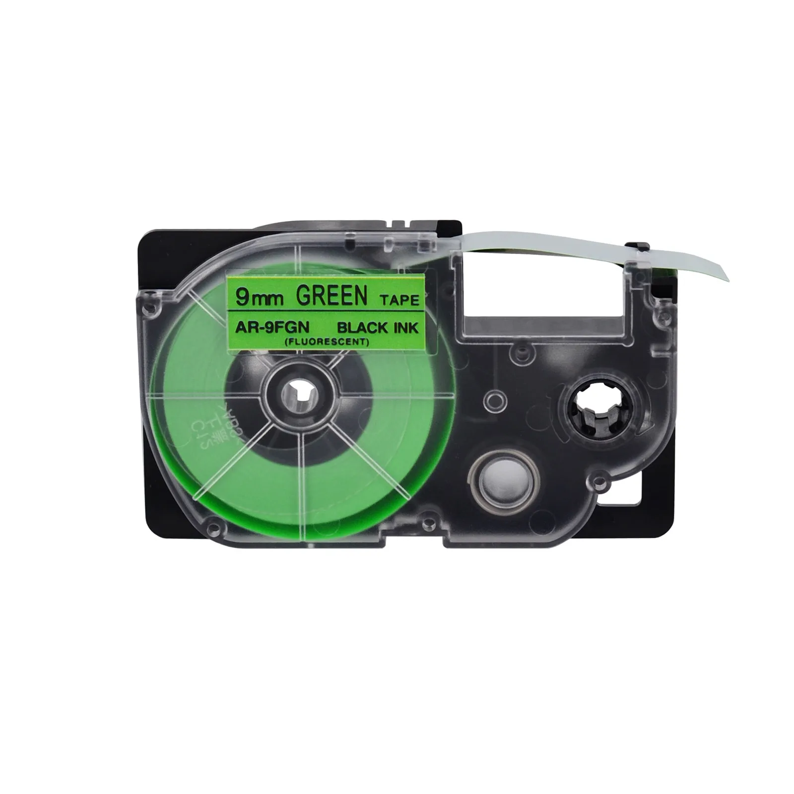 5PK Fluorescent Tapes 9mm Compatible For Casio AR-9FGN Black on Fluro Green For KL-60 KL-60SR KL-C500 KL-P350W Label Printer